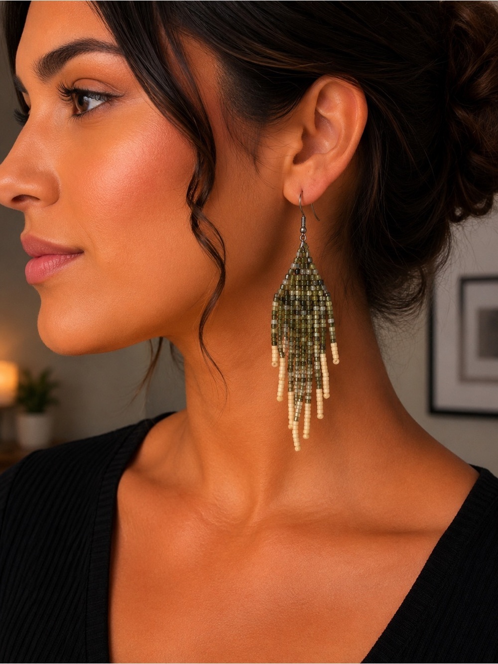 Beaded Fringe Earrings